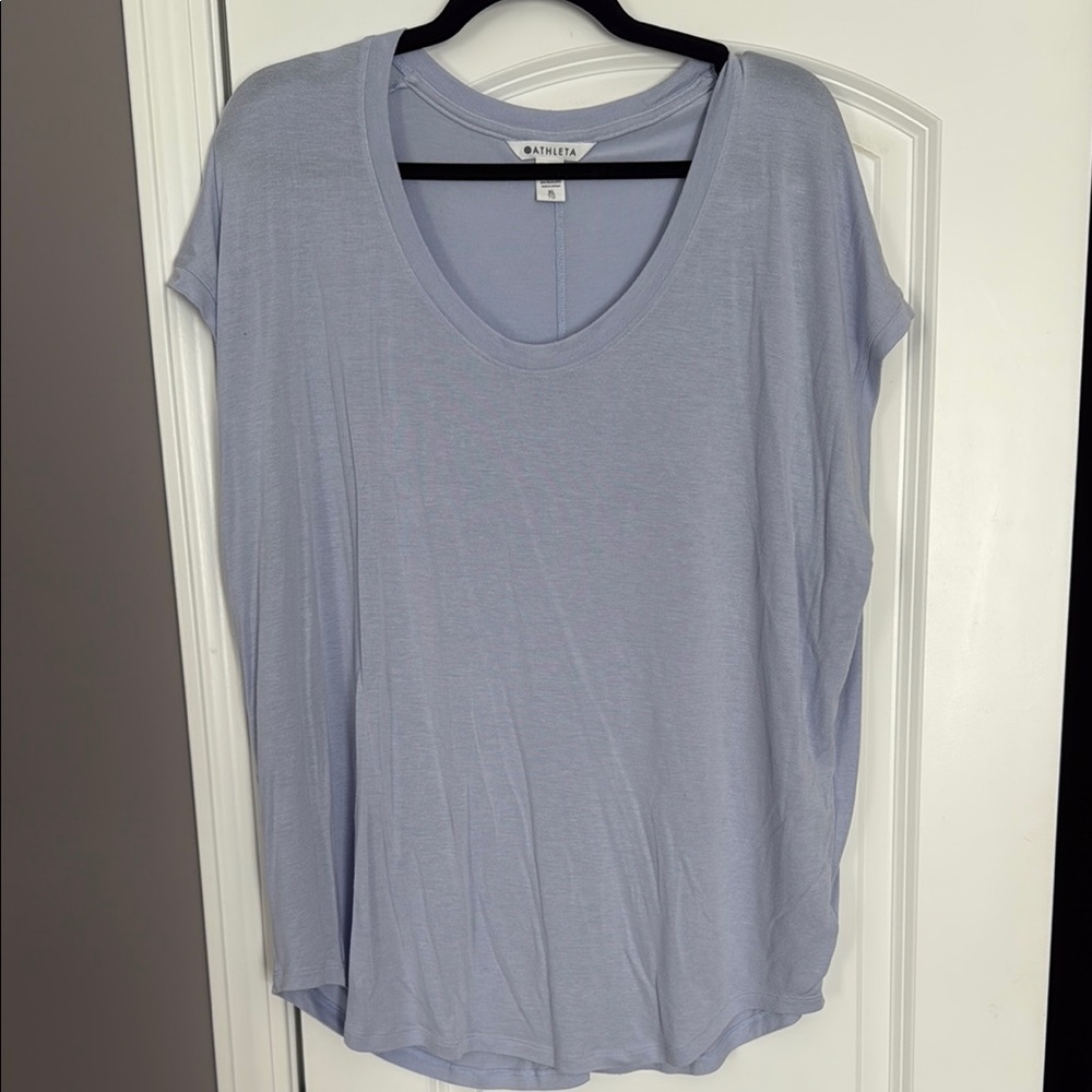 Athleta Women's Soft Blue Short Sleeve Tee
